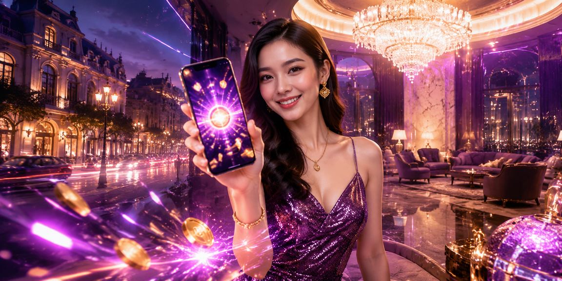 Người dùng Hà Nội nhập mã voucher casino trên điện thoại trong ánh đèn neon